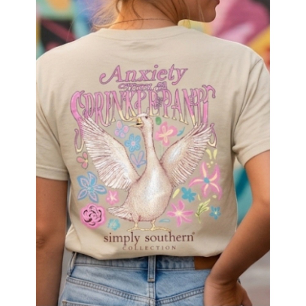 Simply Southern Collection Anxiety with a Sprinkle of Panic tshirt a goose Sz YS
